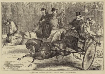 Zeitungskorrespondenten rennen von Sandringham